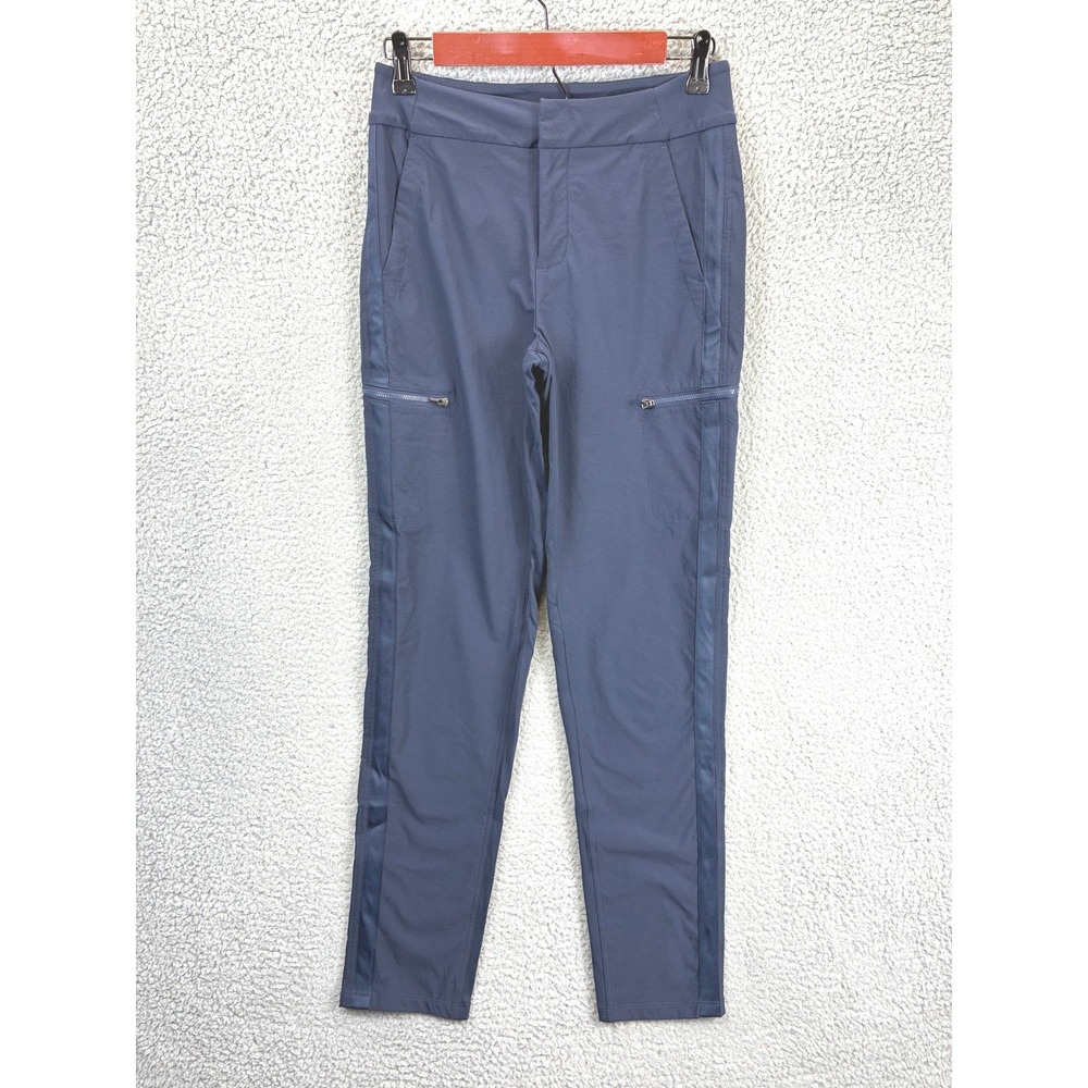 Athleta Wander Hybrid Pant Womens 6T Blue Zip Pocket Stretch Travel Athletic